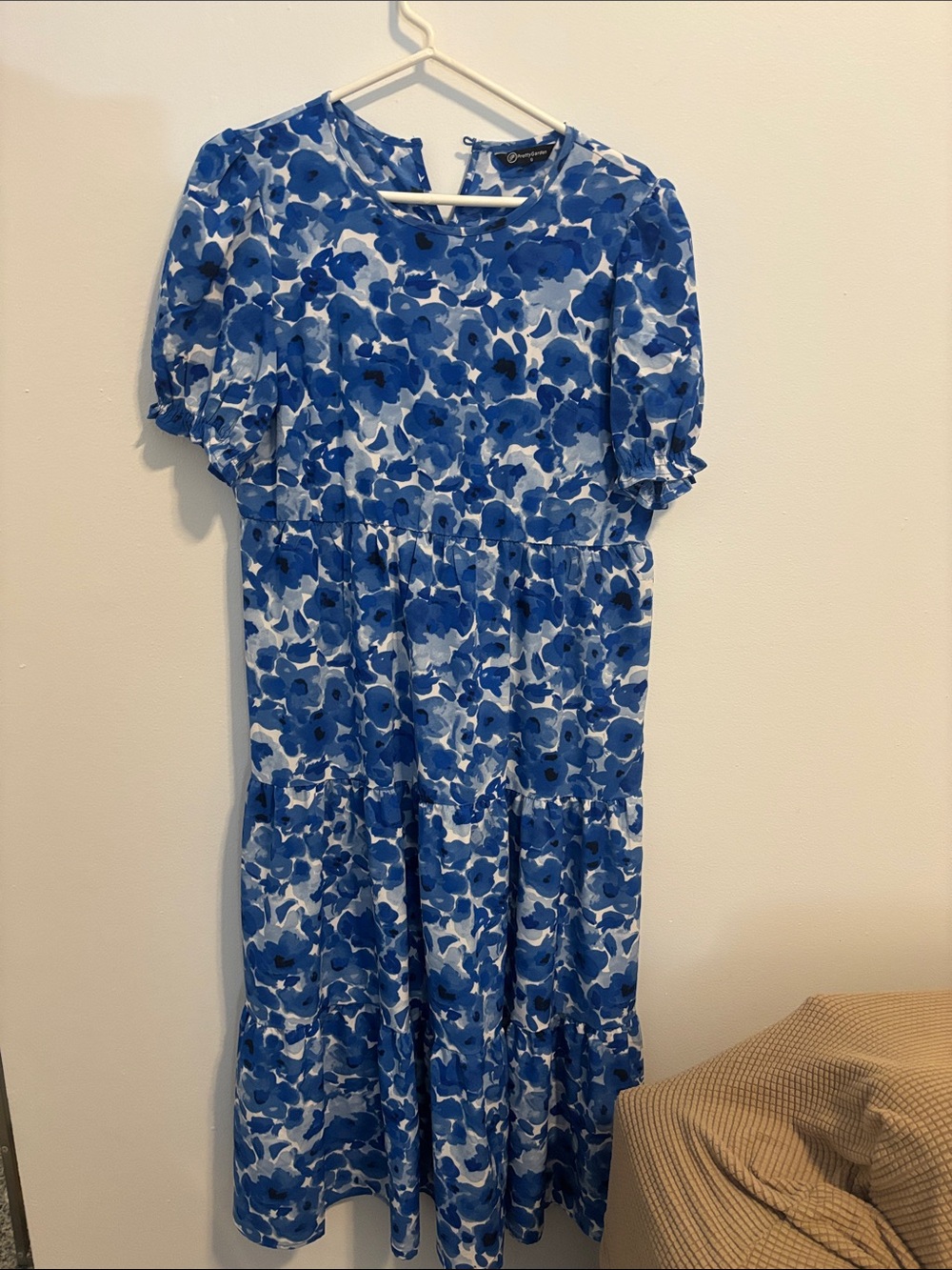 Pretty Garden Blue Floral Midi Dress